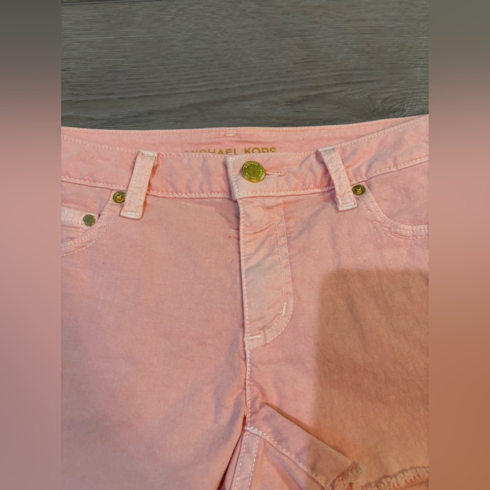 Michael Kors Light Pink Frayed Jean Shorts - Size 0 - New With Tags - Picture 10 of 16